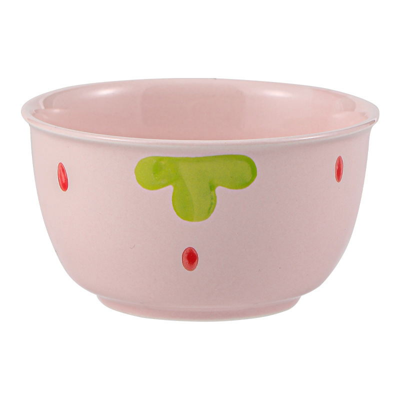 イチゴボウルと皿セットインターネットセレブ家庭用かわいい食器セットクリエイティブ高価値プレートインスタントラーメンボウルスプーン|undefined