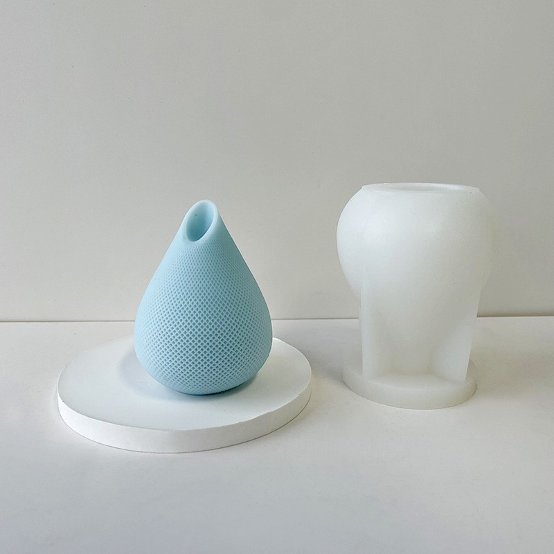 Nueva forma de gota de agua geométrica vela molde de silicona jabón hecho a mano bricolaje aromaterapia yeso fragancia piedra decoración herramienta abrasiva