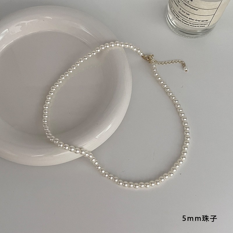 Shijia パールネックレスレディースニッチライトラグジュアリーデザインハイエンドファッション気質鎖骨チェーンネックレスセーターチェーンビーズチェーン|undefined