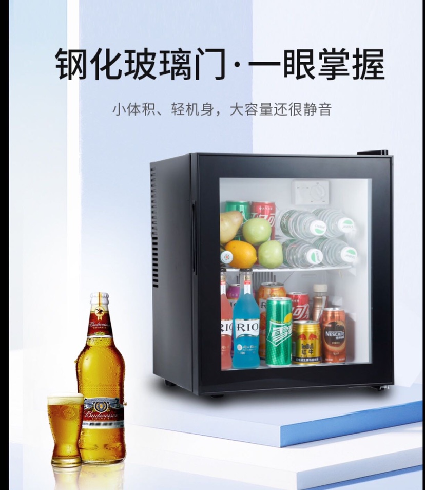 작은 냉장고 40L 호텔 방 작은 냉장고 가정용 화장품 작은 유리 문 냉장고 보존 샘플 캐비닛
