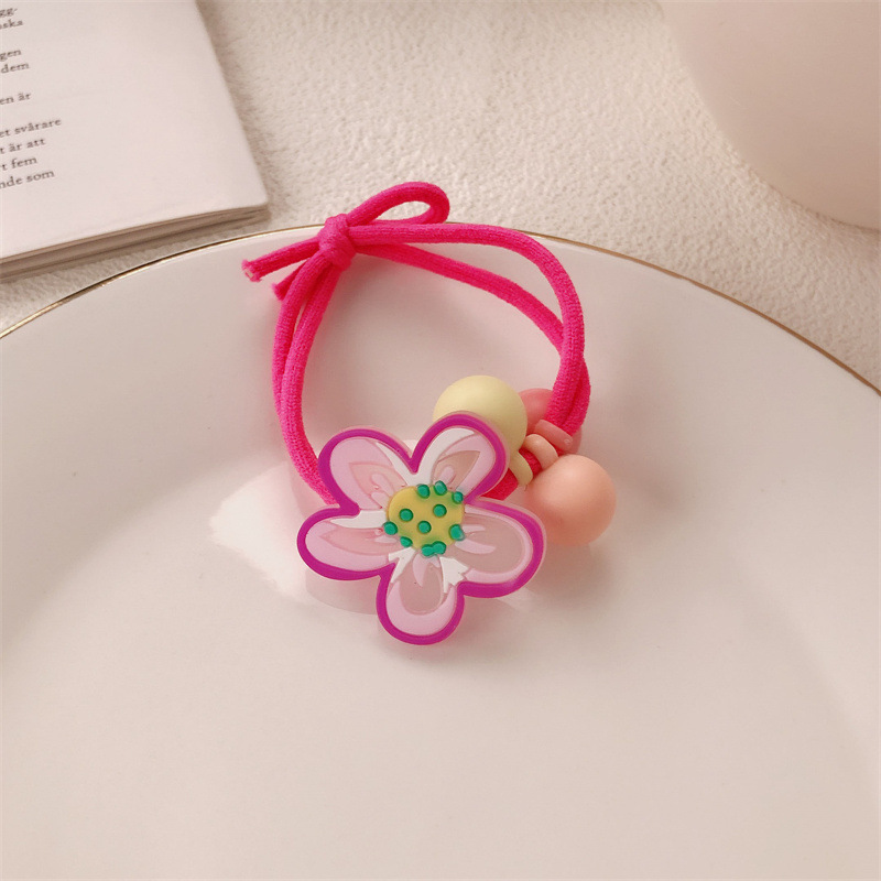 Chica dulce flor anillo de cabello adorable banda de goma de alta elástica cabello de cabello de cabello de cabello de cola de caballo al por mayor