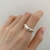 Cute sophisticated brand small design advanced ring with stone, cat's eye, light luxury style, high-quality style