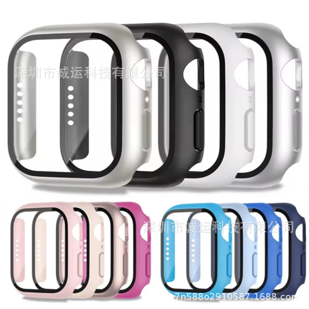 Применимо к корпусу Apple Watch 11 42/46 мм защитная пленка из закалённого пластика, интегрированная серия 10 SE3 защитный чехол