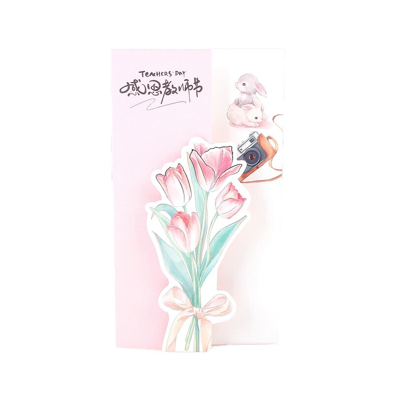 花卉烫金教师节贺卡老师立体贺卡学生老师生日毕业祝福卡片批发|undefined