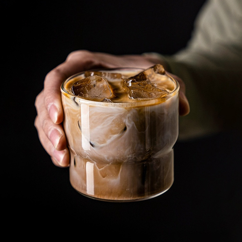 Taza de café sucia taza de vidrio plegable taza de alta temperatura ins taza de alto valor facial taza de café latte hielo americano