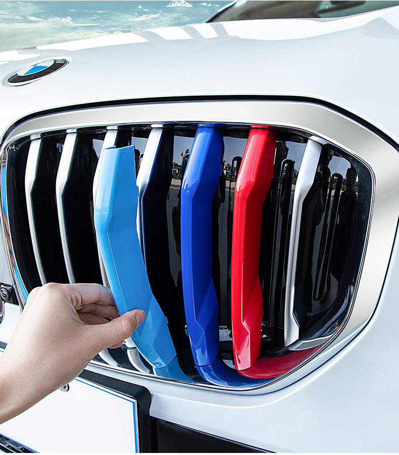 Suitable for BMW China net three-color strip 3 series 5 series 1 series 3gtX1X3X4X5 China net three-color buckle modification decorative strip