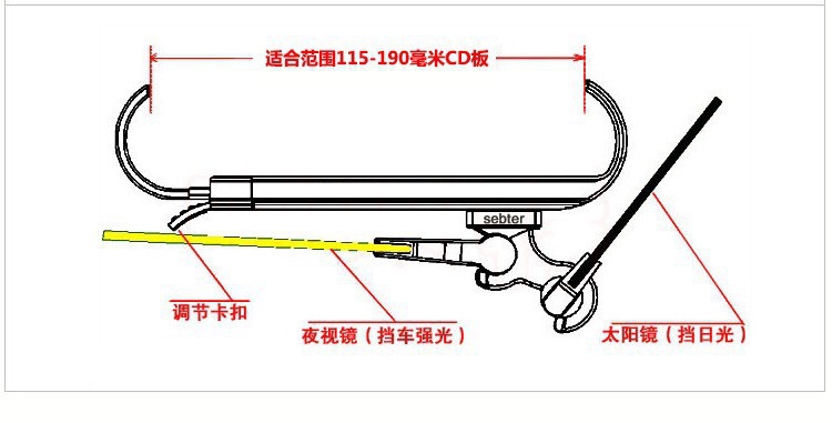Car Day and Night Anti-Glare Mirror Car Sun Visor Night Vision Goggles Anti-Glare Anti-Glare Sun Visor