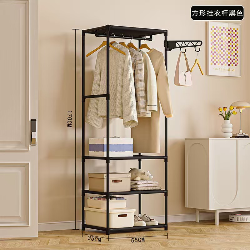 Armario simple, nuevo tipo de percha de sombrero, percha de ropa multifuncional, armario de piso para el dormitorio, percha de ropa simple.