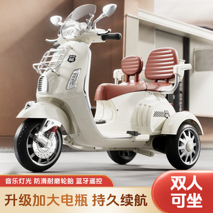 Children's Electric Motorcycle Charging Men's and Women's Tricycle Double Kids Baby Remote Control Toy Car Boys and Girls Motorcycle