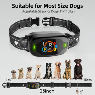 New Color Screen Anti-Barking Device, Rechargeable Waterproof Pet Shock Collar, Automatic Anti-Barking Device, Smart Anti-Barking Device