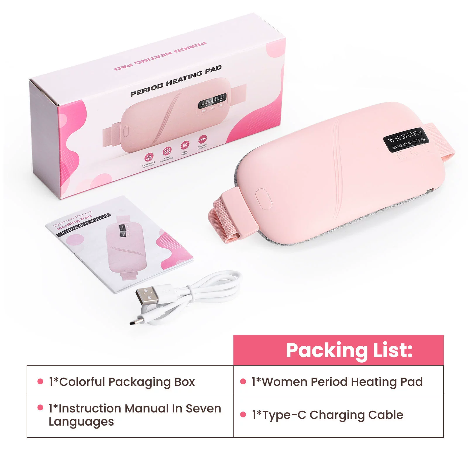 Пояс с USB зарядкой, сжатие, массажер, вибрация