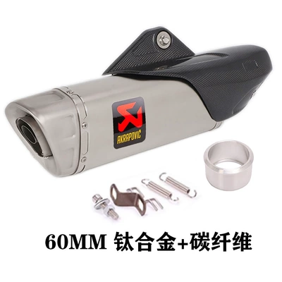 Motorcycle Modification Scorpio R1 Industry Motorcycle exhaust pipe - 60mm-titanium-true-carbon-shield