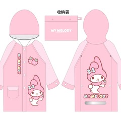 Kuloudong Women's Child Raincoat, Large Brim Rain Jacket for Students, Kindergarten Waterproof Girls, Medium to Long Length with Backpack Pocket, Fashionable