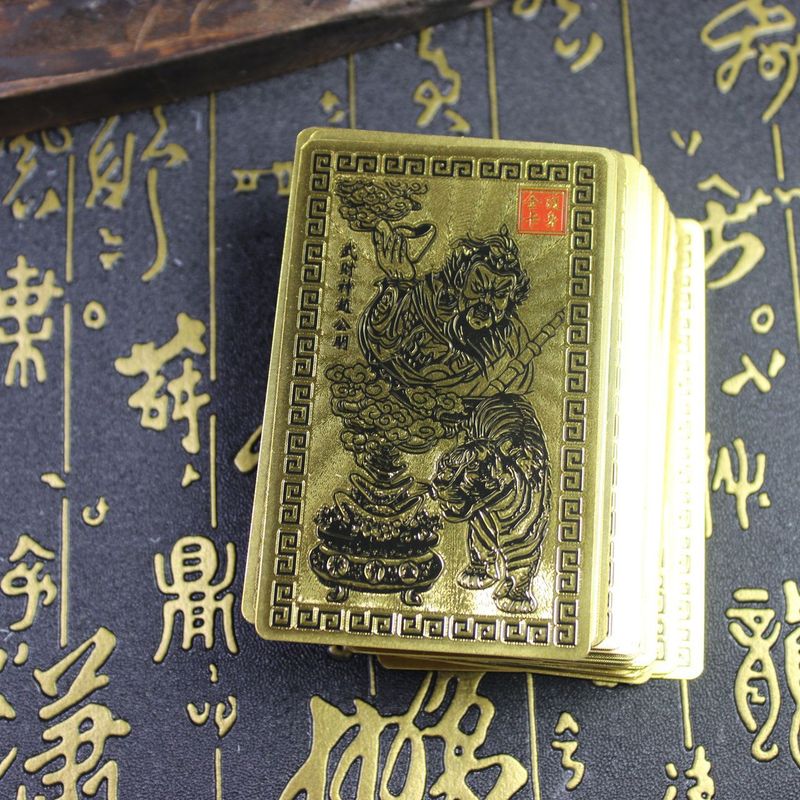 仿金箔武财神赵公明手机贴金箔唐卡饰品文曲星文昌帝君随身卡片|undefined