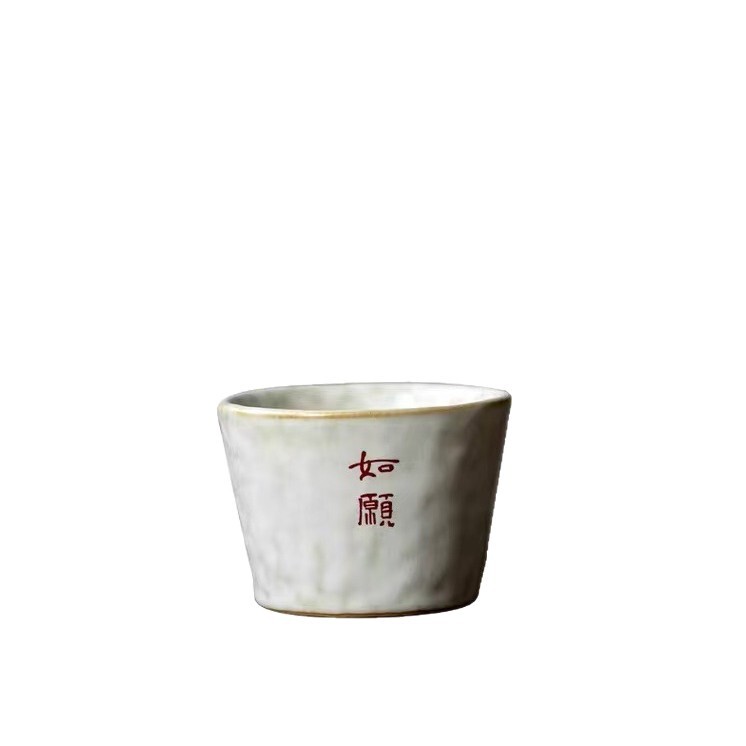 粉引化妆土咖啡杯日式复古侘寂风粗陶猪口杯拉花下午茶如愿手握杯|undefined
