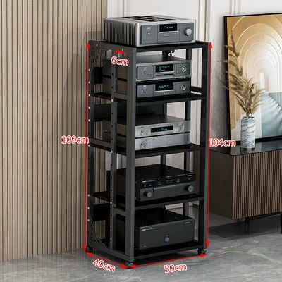 machine bracket HIFI cabinet — Electric car big tripod - 5-layer-d-black-rack-black-walnut-board