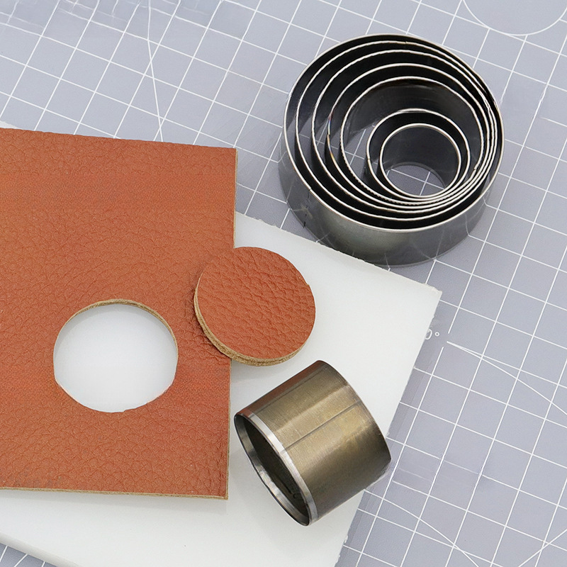 圆形刀模diy手工皮革切圆冲头手敲铃铛飞边20--50mm七个装打孔器