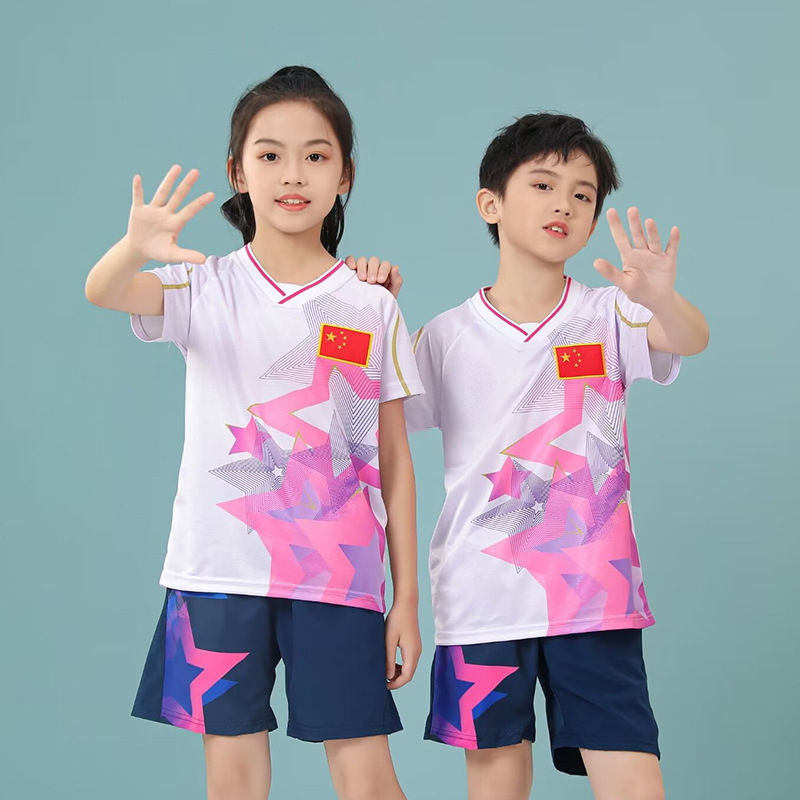 Table tennis clothing badminton clothing men's suit women's sportswear short sleeve T-shirt breathable quick-drying children's a generation of hair