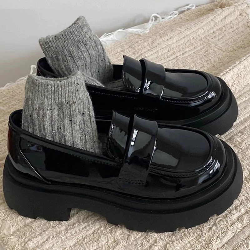 Женские лоферы в ретро-британском стиле 2025 года, новые, на толстой подошве и толстом каблуке, универсальные, в стиле школьной формы JK, туфли Мэри Джейн