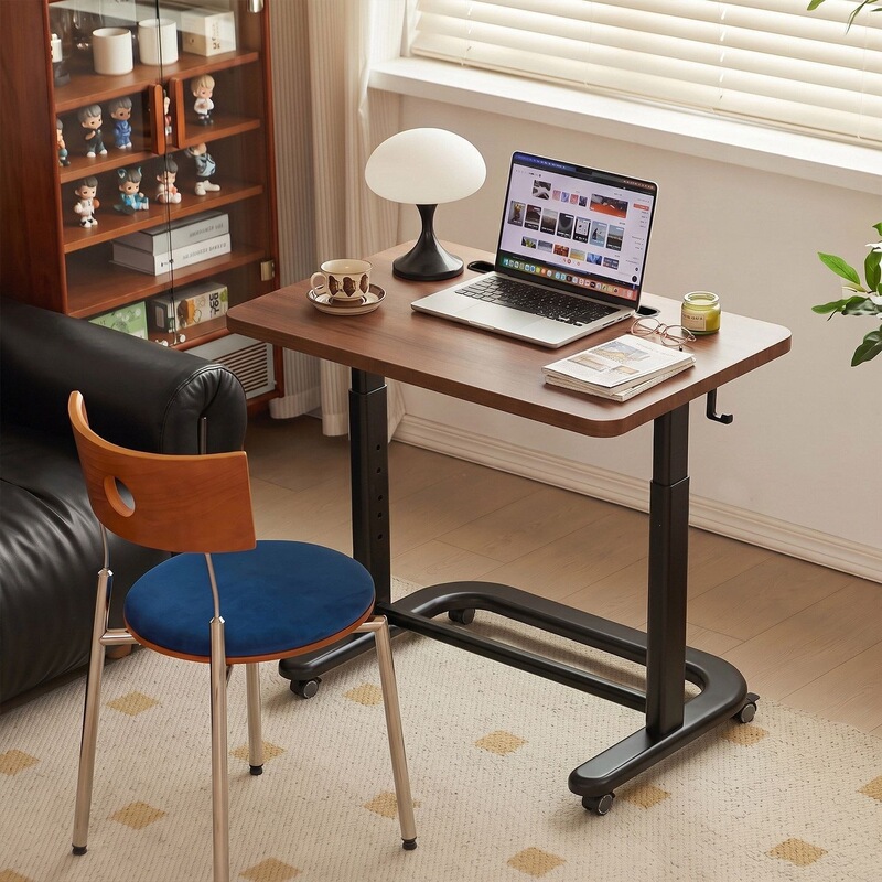 Bedside table, mobile, height-adjustable computer desk, small home office desk, student desk, writing desk, bedroom study desk