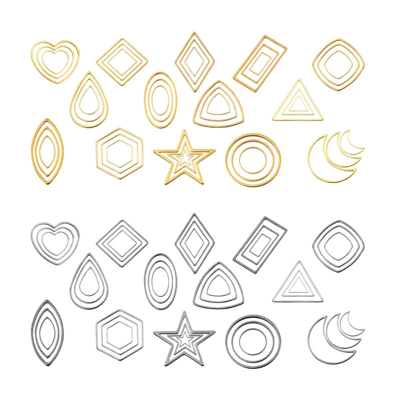 14 stainless steel steel color frame geometric charm diy abrasive frame five-pointed star diamond round charm 14 stainless steel steel color frame geometric charm diy abrasive frame five-pointed star diamond round charm