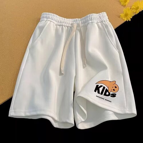 2024 American Street Sport Shorts for Men - Summer Loose Plus Size Basketball High Street Fashion Sweatpants - 5-inch Mid-calf Pants