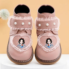 洛麗塔女童鞋真皮兒童棉靴子2021年秋冬季新款單靴加絨短靴公主靴