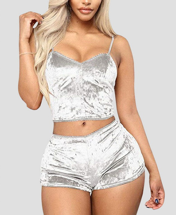 Amazon eBay popular europeo y americano lencería sexy Comercio exterior Venta caliente sexy cuello en V ropa interior delgada multicolor conjunto de dos piezas