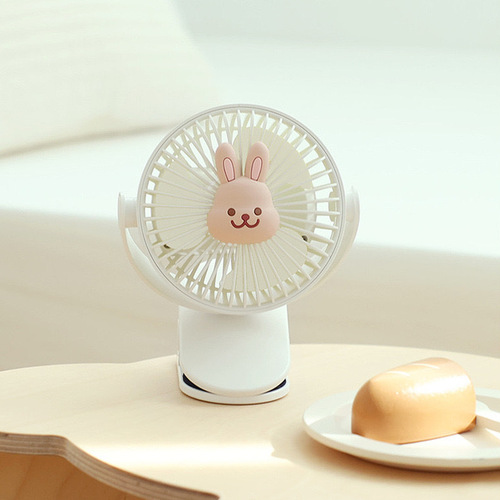 ins Korean style new cartoon portable stroller small fan out baby stroller with clip usb electric fan