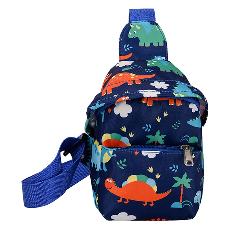 Comercio exterior nuevo bolso de los niños de impresión de dibujos animados bolsa de pecho para niños lindo pequeño dinosaurio bolsa de mensajero moda bebé accesorios bolsa