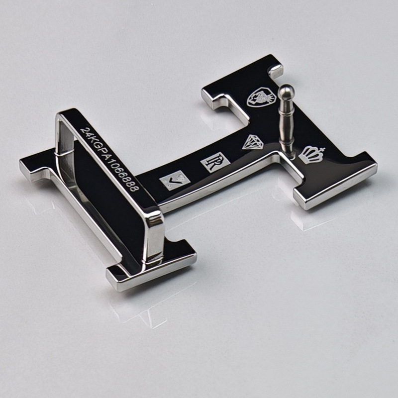 メンズI字型彫刻バックル ステンレス製304バックル 内側にベルトを通すタイプ パンツベルト用 3.8CM スプリングメタルバックル|undefined