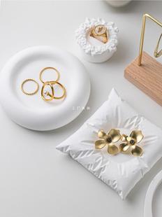 Gypsum white jewelry tray jewelry display plate storage creative plate earrings photo props background