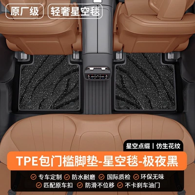 the driver's side, single piece, Modelə uyğun ayaqaltı - rear-row-thickened-materialdouble-layer-luxury-modeltpe-door-sill-mats-starry-sky-carpet-midnight-black