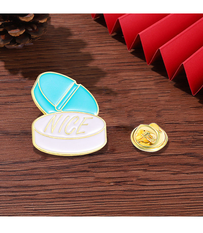 Alloy Material Cute Modern Style Pin Letter Pill Alloy Enamel Unisex Brooches