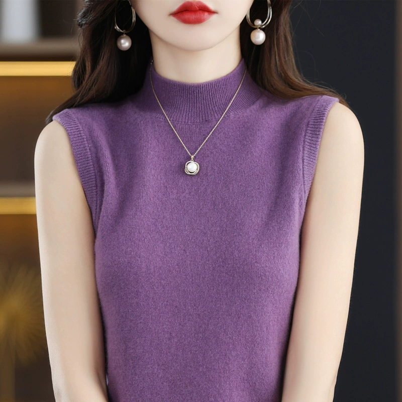 Женский трикотажный топ-жилет без рукавов, облегающий, новый стиль, осенняя коллекция 2025 года.