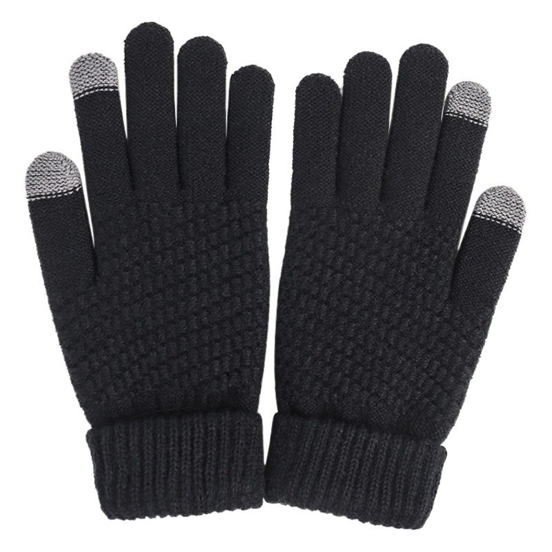 2023 nuevos guantes de pantalla táctil cálidos a prueba de frío guantes de punto de invierno para mujer forrados de lana guantes de punto al por mayor