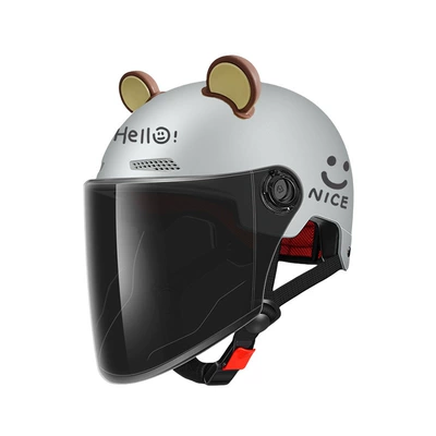 Motorcycle Safety Supplies – Cute Half Helmet, Summer Men's Sun - new-national-standard-gray-long-tea-free-cute-ears-one-size-fits-all
