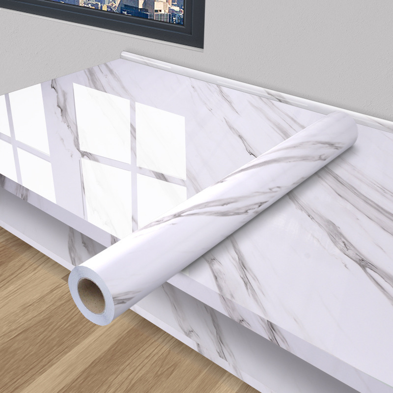 Desktop Stickers Table Paper Waterproof Self-Adhesive Wallpaper Marble Table Stickers Desk Dining Table Coffee Table Renovation Furniture Thickeneding