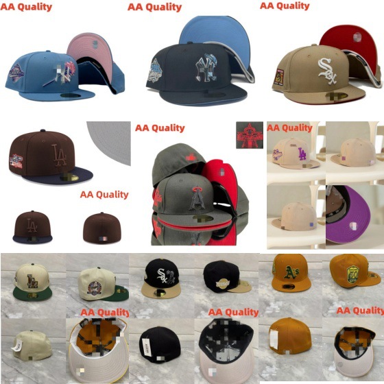 Sombreros de béisbol SOX completamente cerrados y no ajustables transfronterizos, a hombres y mujeres les gusta usar sombreros de ala plana de los Dodgers