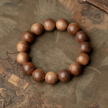 印度迈索尔老山檀手串横纹15mm单圈沉水老料高油密念珠男女士手链