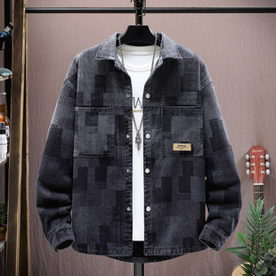 Denim Long Sleeve Shirt Men's Spring and Autumn Fashionable Brand Loose Casual Jacket Men's Teenager Students Fashionable Handsome Jacket