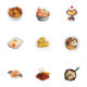 60 pieces of realistic food cartoon stickers food decoration mobile phone shell luggage notebook material stickers wholesale