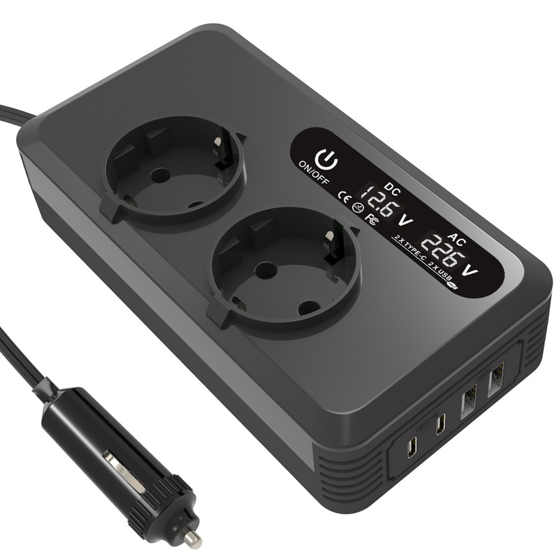 Cross-border hot sale 200W car inverter multi-function power converter PDQC fast charging multi-function socket European gauge Cross-border hot sale 200W car inverter multi-function power converter PDQC fast charging multi-function socket European gauge