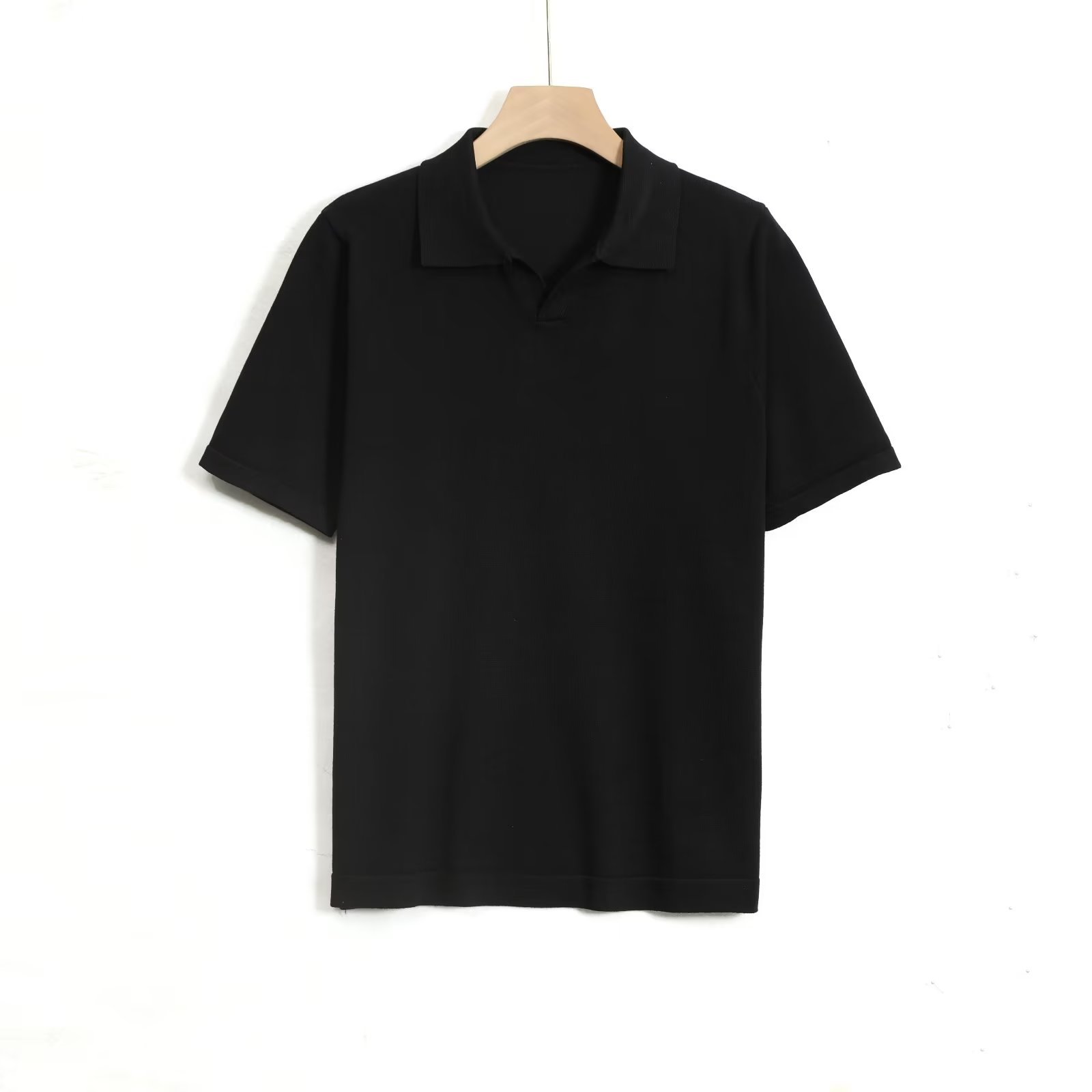 Men's Clothing Men's Stylish Casual Shirt Summer Slim Fit Turn-Down Collar Solid Color Short Sleeve Top Trendy Loose Fit Breathable Daily Wear​_viptrois.com