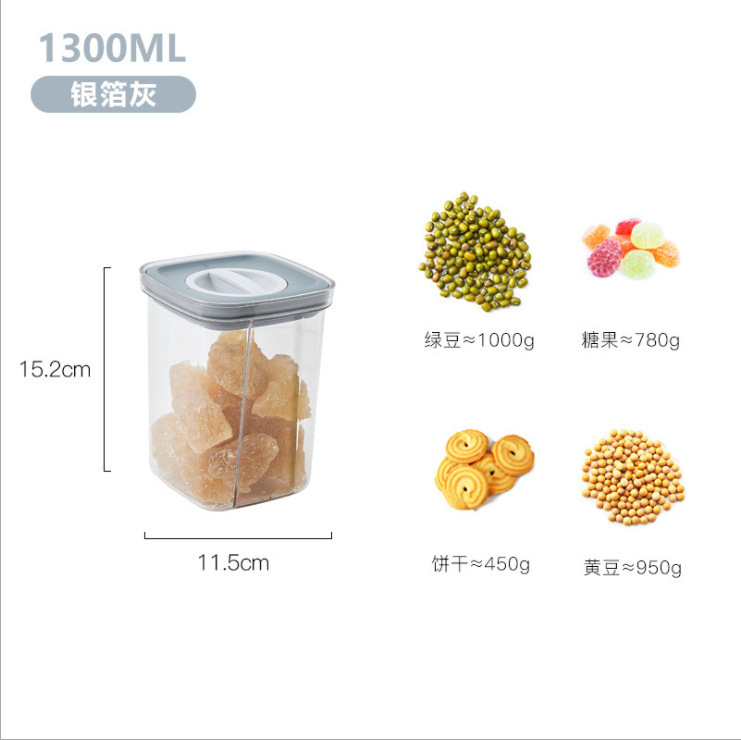 Nueva cocina en espiral de almacenamiento tarro de grano vacío sellado crisper almacenamiento tarro de almacenamiento sellado al por mayor