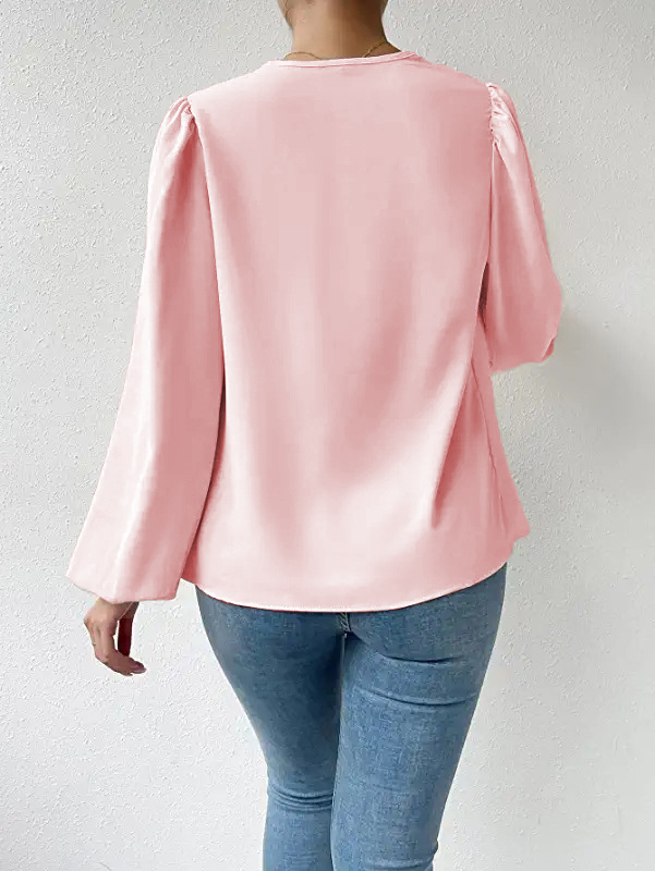 Women's Blouse Long Sleeve Blouses Pleated Fashion Solid Color display picture 5