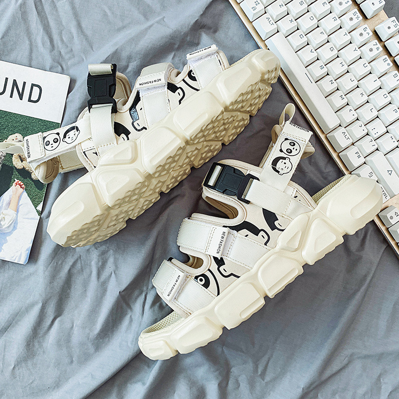 Jinjiang sandalias de explosión adhesivas frías sandalias de verano para hombres, antideslizantes y desodorantes, sandalias y zapatillas de playa de plataforma deportiva