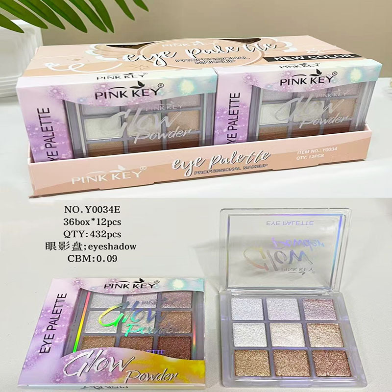 PINKKEY Nuevo comercio exterior transfronterizo 9 colores mate perlado blush alto brillo color tierra cebolla dorada polvo de maquillaje bandeja en stock