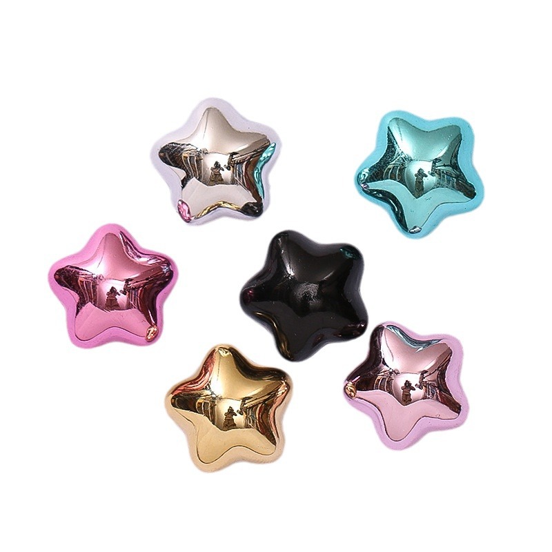 Textura de metal lindo expansión estrella DIY crema pegamento teléfono caso zapato hebilla horquilla resina joyería accesorios al por mayor
