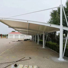 钢膜结构车棚遮阳防雨拉杆式车棚景观棚张拉膜车棚膜定 制安